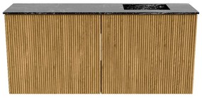 Mondiaz Joya DLux 90cm toiletmeubel oak met wastafel faye rechts zonder kraangat lava
