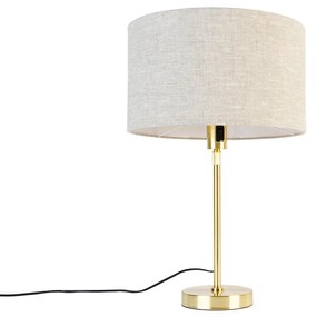 Tafellamp goud verstelbaar met kap lichtgrijs 35 cm - Parte Design E27 rond Binnenverlichting Lamp