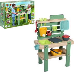Smoby Life Modderkeuken – Vanaf 3 jaar – Inclusief 11 accessoires – UV-bestendig &amp; makkelijk schoon te maken – Met waterreservoir &amp; speelfuncties