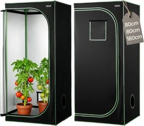 VEVOR kweektent, 80x80x180 cm, kweekkast van 600D, sterk reflecterend mylar, binnenplantentent met observatievenster, grondbak en ritssluiting, kweektent voor fruit, bloemen en groenten in de kas