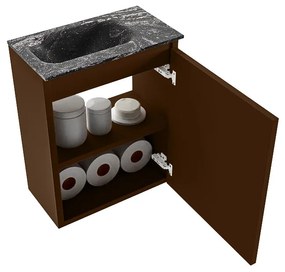 Mondiaz Ture DLux toiletmeubel 40cm rust met wastafel lava links zonder kraangat