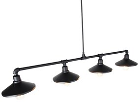 Eettafel / Eetkamer Smart hanglamp met dimmer zwart 4-lichts incl. Wifi ST64 - Laser Landelijk, Klassiek / Antiek, Landelijk / Rustiek, Industriele / Industrie / Industrial E27 rond Binnenverlichting Lamp