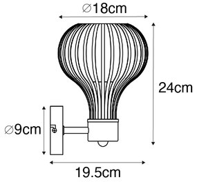 Moderne wandlamp bruin - Saffira Modern E27 rond Binnenverlichting Lamp