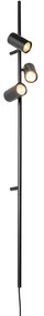 Smart wandlamp zwart met voetschakelaar 3-lichts incl. 3 Wifi GU10 50mm - Jeana Luxe