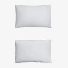 Pack Van 2 Kussenslopen Van 180-draads Perkal Katoen Lesia Wit & 50 X 75 Cm - Sklum