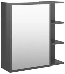 vidaXL Badkamerspiegelkast 62,5x20,5x64 cm spaanplaat hoogglans grijs
