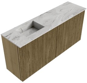 Mondiaz Joya DLux 90cm toiletmeubel dusk met wastafel faye links zonder kraangat glace