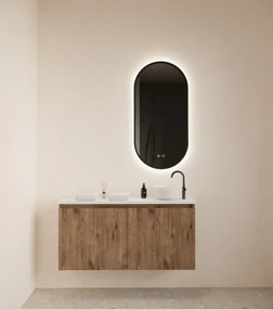 Gliss Design Echo toiletmeubel 100cm wellington oak met toppaneel wit mat