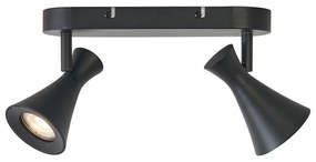 Moderne plafondspot zwart 2-lichts draai- en kantelbaar - Triangle
