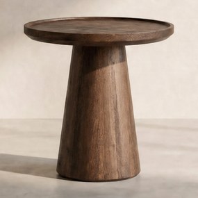 Ronde Bijzettafel Mangohout - 45 X 45cm.