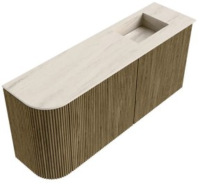 Mondiaz Joya DLux 90cm toiletmeubel ronding links dusk met wastafel faye rechts zonder kraangat meli