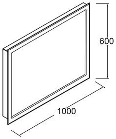 Muebles Amor spiegel met LED-verlichting en zwart frame 100x60cm