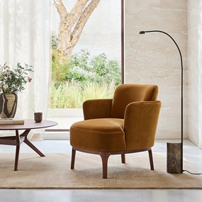 Fauteuil van massief notenhout en fluweel, Jabote