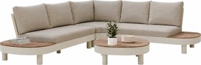 Bellezza organische hoek loungeset 4 delig alliminium latte zand
