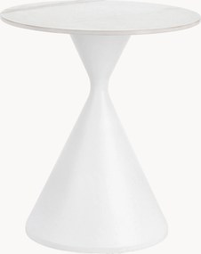 Ronde metalen bijzettafel Joona met marmerlook tafelblad