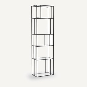 Boekenrek Parallel in staal en glas