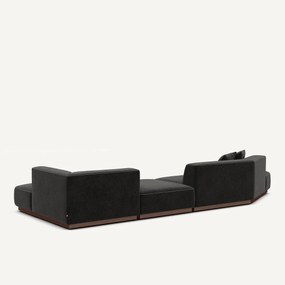 Open hoekbank rechts XL chenille fluweel, Jacopo