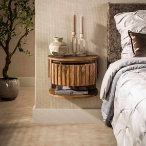 Zwevend Nachtkastje Hout Met Legplank - 40x35x30cm.