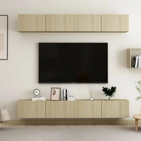 vidaXL Tv-meubelen 4 st 100x30x30 cm spaanplaat sonoma eikenkleurig