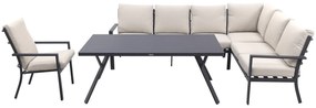 Sergio lounge dining set met stoel - Carbon/Desert - 3-delig rechts