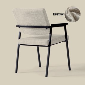 Bodio Elva Beige Eetkamerstoel Met Armleuningen