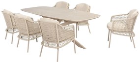 4 Seasons Outdoor Puccini tuinset latte met Prado tafel met keramisch blad 240 cm    beige weerbestendig