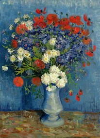 Kunstreproductie Still Life: Vase with Cornflowers and Poppies, 1887, Vincent van Gogh