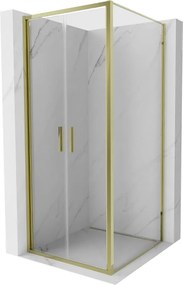 Mexen Exo draaideur douchecabine 90 x 90 cm, transparant, goud - 814-090-090-50-00