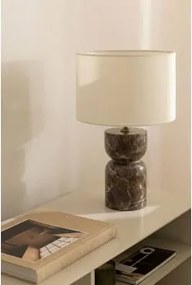 Diniz Tafellamp Van Natuursteen Wit Ø30 Cm - ↑20 Cm Arlina & Bruin Emperador Marmer - Sklum