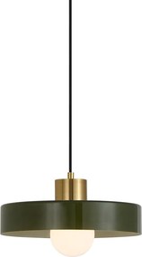 Retro hanglamp messing met groen voor railsysteem 1-fase - Iconic Jina