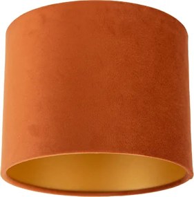 Stoffen lampenkap oranje met gouden binnenkant 18/18/14