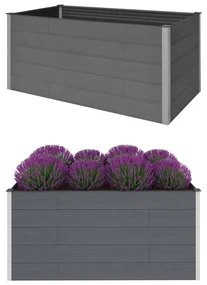 vidaXL Plantenbak verhoogd 200x100x91 cm HKC grijs