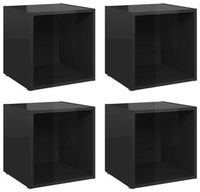 vidaXL Tv-meubelen 4 st 37x35x37 cm spaanplaat hoogglans zwart