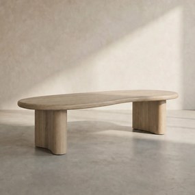 Organische Salontafel Eiken Naturel - 140 X 60cm.