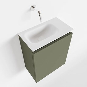 Mondiaz Ture 40cm toiletmeubel army met wastafel talc links geen kraangat