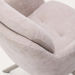Kave Home Lexa Draaibare Eetkamerstoel Beige Chenille