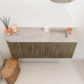 Mondiaz Joya DLux 90cm toiletmeubel ronding links dusk met wastafel faye rechts 1 kraangat glace