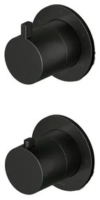Hotbath Ace Afbouwdeel - voor inbouwthermostaat - 3-weg - omstel - zwart geborsteld PVD AC039EXTMBP
