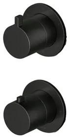 Hotbath Ace Afbouwdeel - voor inbouwthermostaat - 3-weg - omstel - zwart geborsteld PVD AC039EXTMBP