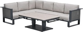 Garden Impressions Gabon - Brugge lounge dining set 5-delig - donker grijs