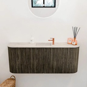 Mondiaz Joya DLux 105cm toiletmeubel ronding links/rechts shadow met wastafel faye midden 1 kraangat ostra