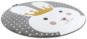 Tapijt PETIT BUNNY KONIJNTJE  KONIJN ROND grijskleuring