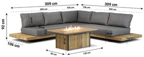 Loungeset 4 personen Teak Old teak greywash Santika Furniture Santika Superior