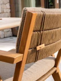 4 Seasons Outdoor Mats tuinset teak met Hampton tuintafel 240  cm Tuinset   beige weerbestendig