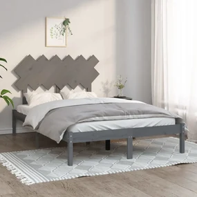 vidaXL Bedframe massief hout grijs 120x200 cm