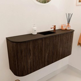 Mondiaz Joya 105cm toiletmeubel ronding links/rechts walnut met wastafel faye midden 1 kraangat urban