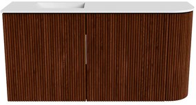 Mondiaz Joya 80cm toiletmeubel ronding rechts ruby met wastafel faye links 1 kraangat talc