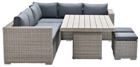Garden Impressions Tennessee lounge dining set rechts 5-delig vintage willow - texfiber