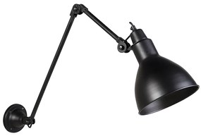 Smart wandlamp met dimmer zwart verstelbaar incl. Wifi A60 - Wye Industriele / Industrie / Industrial, Landelijk E27 Binnenverlichting Lamp
