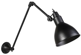 Smart wandlamp met dimmer zwart verstelbaar incl. Wifi A60 - Wye Industriele / Industrie / Industrial, Landelijk E27 Binnenverlichting Lamp